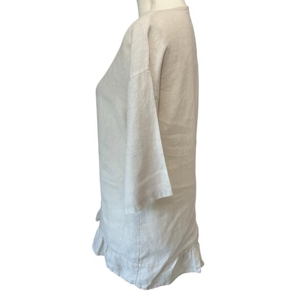 LUNGO L'ARNO 100% Linen Top Size Small Minimalist Summer Vacation Cruise Resort - Picture 5 of 6
